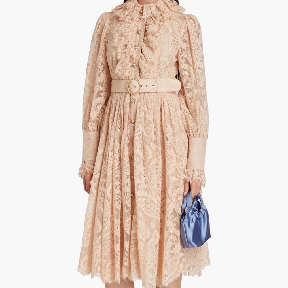 Zimmermann embellished ruffle lace midi dress